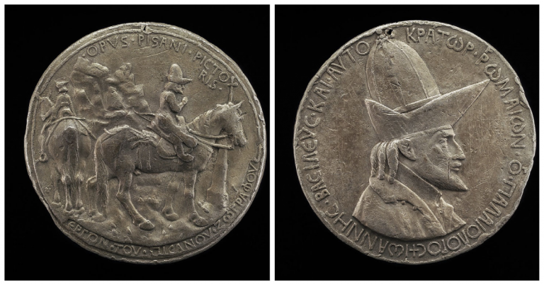 Pisanello Medal: Medal with John VIII Palaeologus, Emperor of Constantinople, 1438, National Gallery of Art, Washington, DC, USA.
