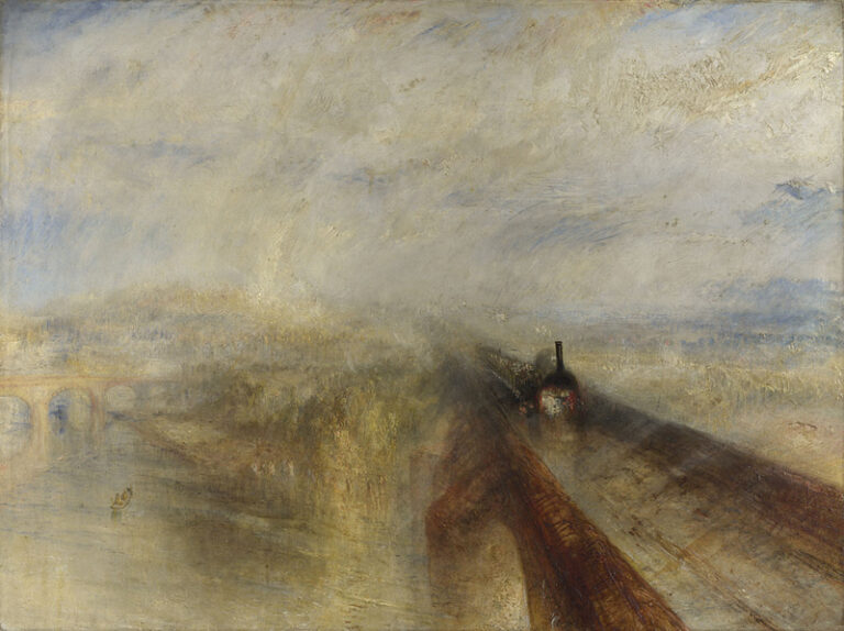 industrial landscapes: Joseph Mallord William Turner, Rain, Steam, and Speed – The Great Western Railway, 1844, The National Gallery, London, England, UK.
