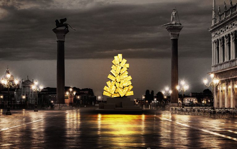 Christmas Tree Venice: Fabrizio Plessi, Digital Christmas, 2020, Venice, Italy. Artist’s website.
