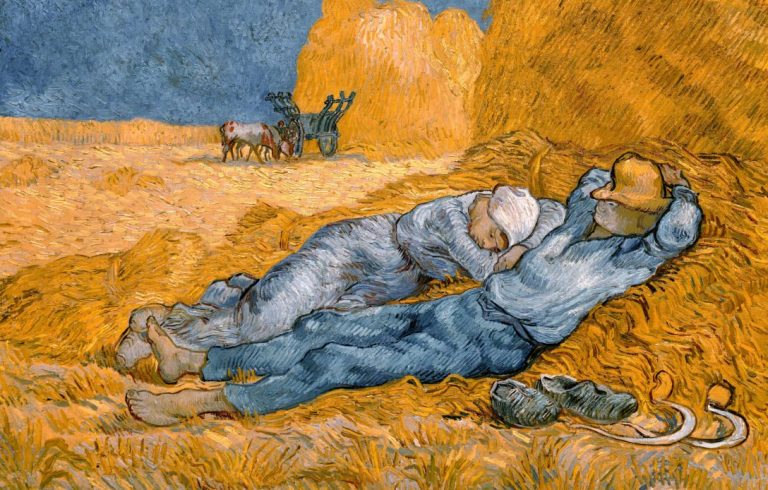 van gogh lovers: Vincent van Gogh, The Siesta (after Jean-François Millet), 1890, Musée d’Orsay, Paris, France. Detail.
