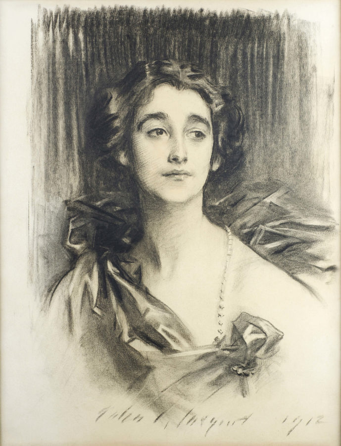 Sargent drawings: John Singer Sargent (1856–1925), Sybil Sassoon, 1912, charcoal. Private Collection, Photography by Christopher Calnan.
