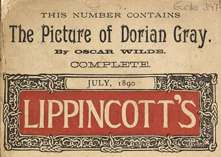 Dorian Gray art: The cover of the 1890 publication of The Picture of Dorian Gray in Lippincott’s Magazine. Wikipedia Commons.
