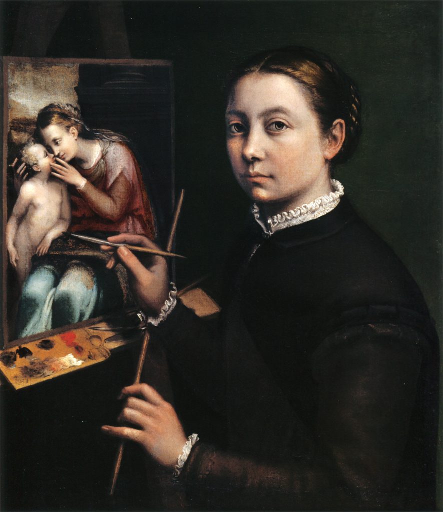 renaissance portraits rijksmuseum: Renaissance Portraits in Rijksmuseum: Sofonisba Anguissola, Self-Portrait at the Easel, c. 1556-1557, Łańcut, Muzeum-Zamek w Łańcucie, Poland.
