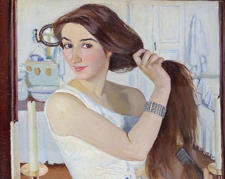 Zinaida Serebriakova: Zinaida Serebriakova, At the Dressing-Table (Self-Portrait), 1909, Tretyakov Gallery, Moscow, Russia.
