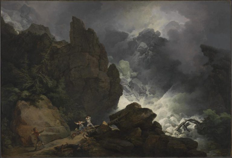 dramatic scenes: Philippe-Jacques de Loutherbourg, An Avalanche in the Alps, Musée des Beaux-Arts de Strasbourg, Strasbourg, France.
