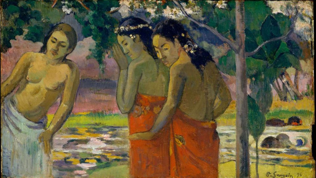 Controversial artists: Paul Gauguin, Three Tahitian Women, 1896, The Metropolitan Museum of Art, New York City, NY, USA.
