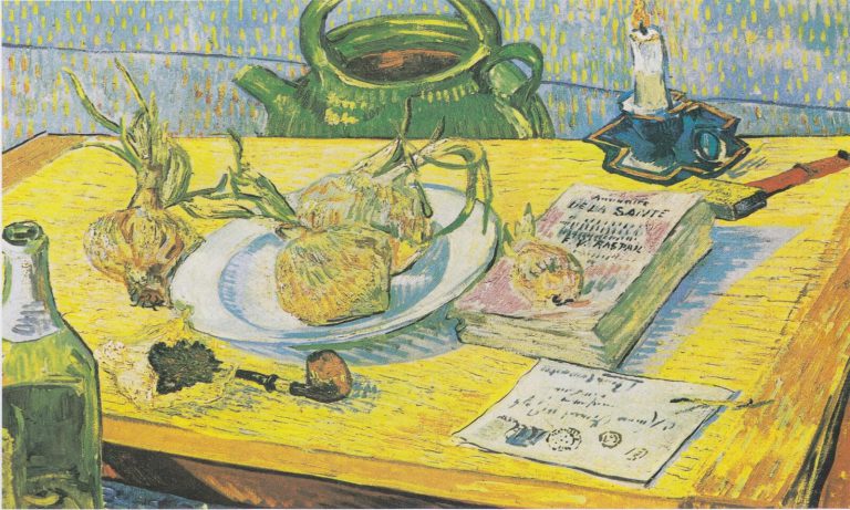 Van Gogh Kröller-Müller: Vincent Van Gogh, Still Life with a Plate of Onions, 1889, Kröller-Müller Museum, Otterlo, Netherlands.
