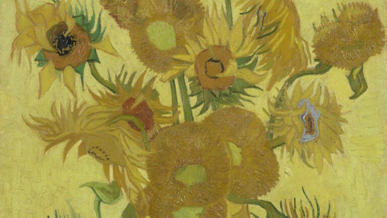 Van Gogh Museum Sunflowers: Vincent van Gogh, Sunflowers, 1889, Van Gogh Museum Amsterdam. Detail.
