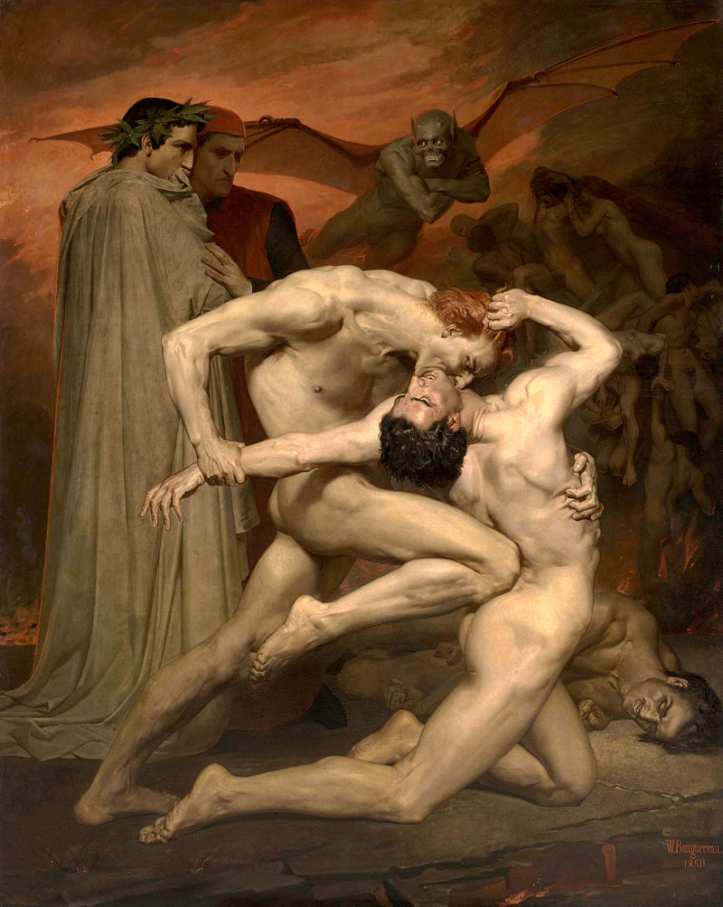  Dante and Virgil in Hell, painted by William-Adolphe Bouguereau in 1850