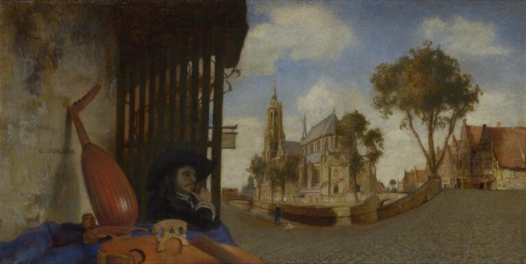 explosive life and death of Carel Fabritius: Carel Fabritius, A View of Delft, 1652, National Gallery, London
