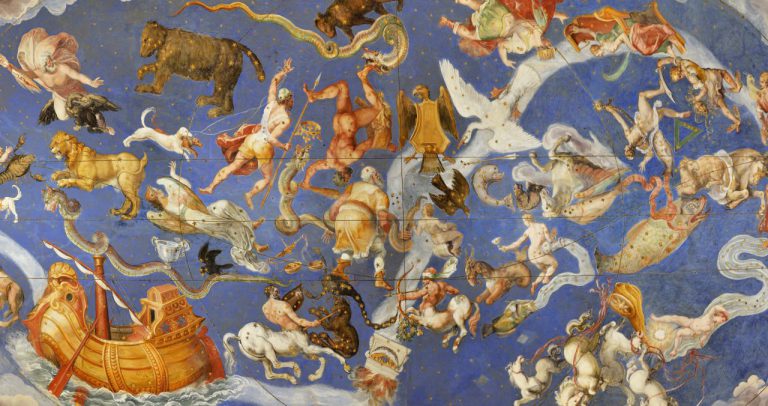 hall of maps: Giovanni Antonio from Varese said Vanosino, Hall of the Globe or of the Geographical Maps, detail of the vault, Palazzo Farnese, 1560-1575, Caprarola, Viterbo, Italy. Pinterest.
