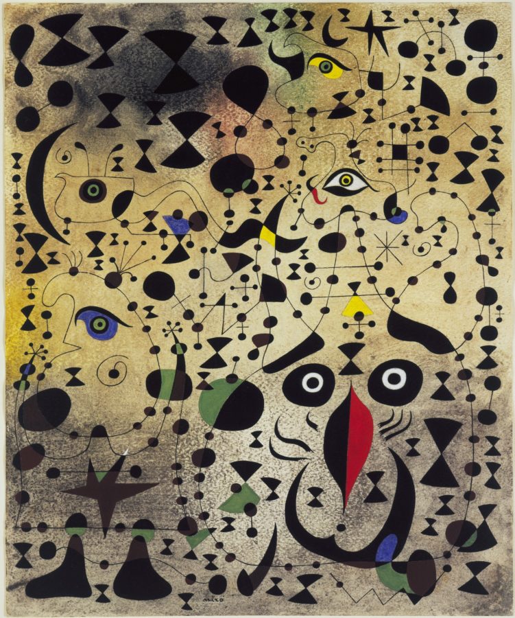 Joan Miró: Birth of the World: Joan Miró, The Beautiful Bird Revealing the Unknown to a Pair of Lovers,  1941, The Museum of Modern Art, New York
