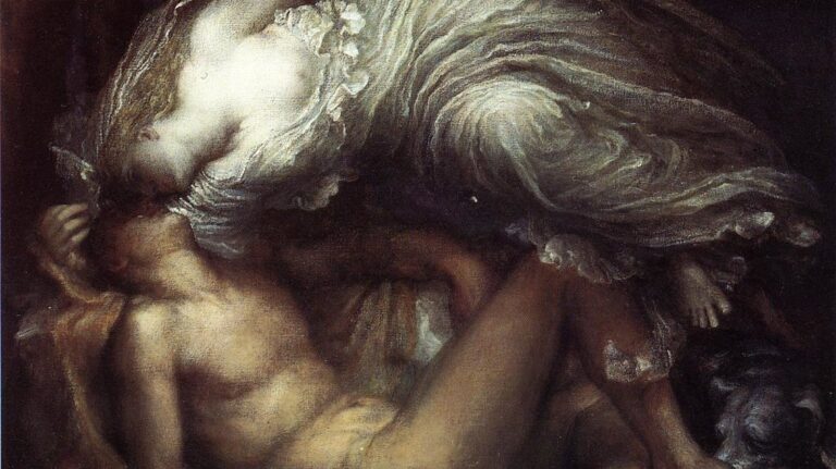 Endymion by George Frederick Watts: George Frederick Watts, Endymion, 1872, private collection. Wikimedia Commons. Detail.
