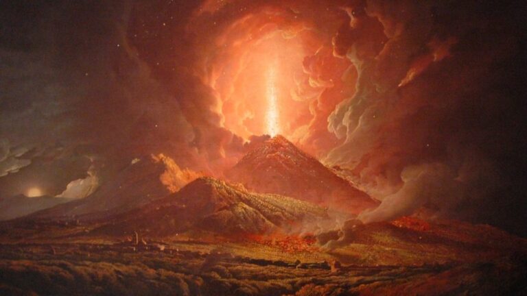 Volcanoes in Paintings: Joseph Wright of Derby, Vesuvius from Portici, 1774, Huntington Library, San Marino, CA, US.
