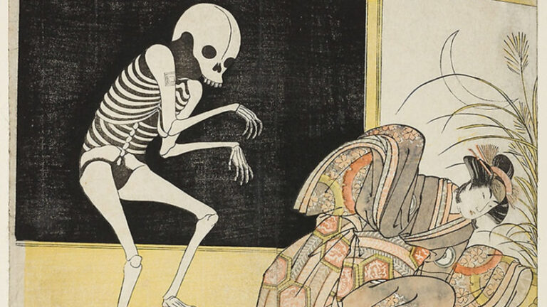 death art: Katsukawa Shunsho, Edo no Hana Mimasu Soga, 1783, The Art Institute of Chicago, Chicago, IL, USA. Detail.
