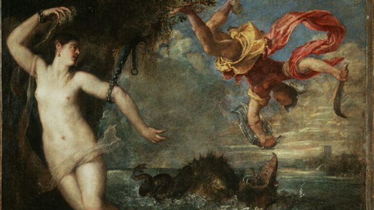 Titian's Perseus and Andromeda: Titian, Perseus and Andromeda, 1554-1556, The Wallace Collection, London, England. Detail.
