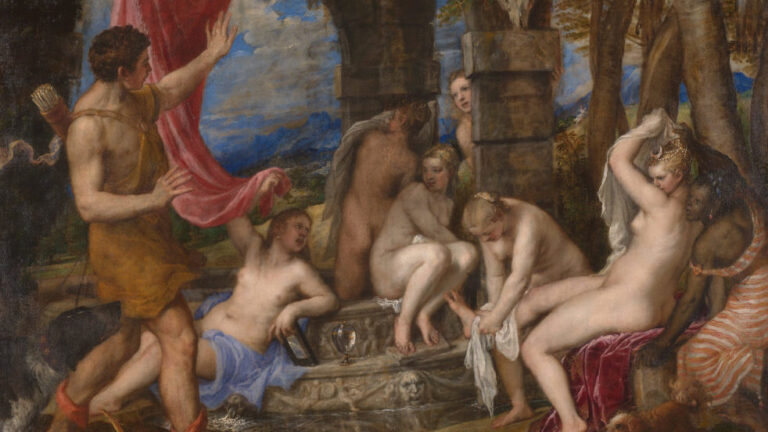 Titian's Diana and Actaeon: Titian, Diana and Actaeon, 1556-9, The National Gallery, Edinburgh, Scotland.
