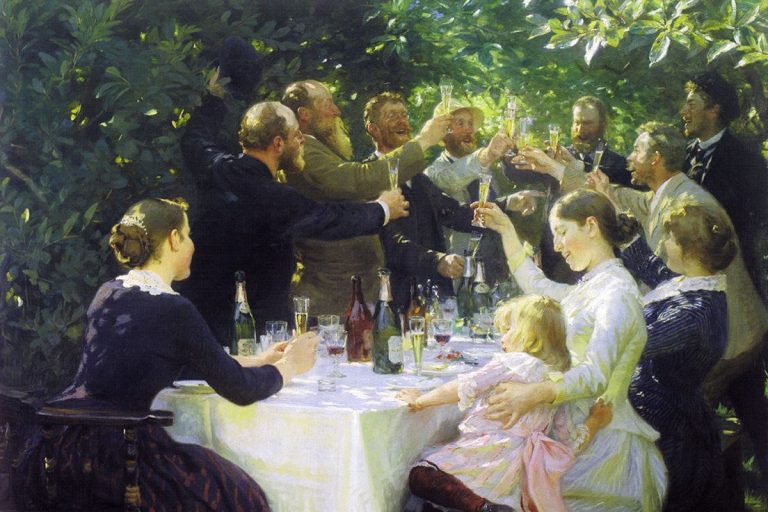 Hygge art: Peder Severin Krøyer, Hip, Hip, Hurrah! Artists’ Party, Skagen, 1887-1888, Göteborg Konstmuseum, Goteborg, Sweden.
