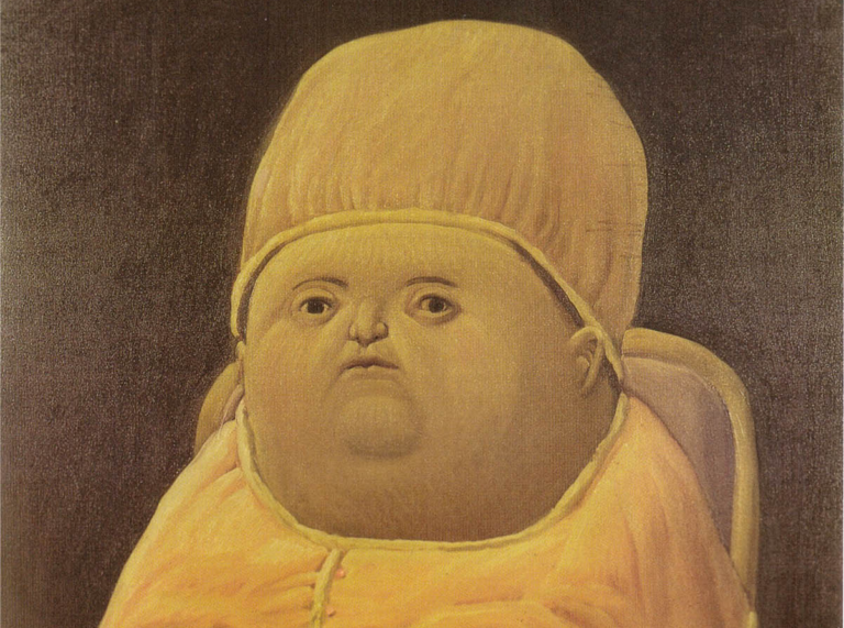 Facts You Need to Know About Fernando Botero: Fernando Botero, Pope Leo X (after Raphael), detail, 1964, private collection, © Fernando Botero.
