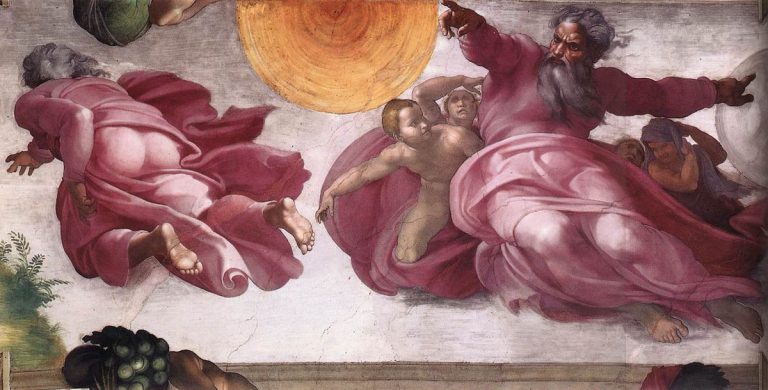 Sistine Chapel Michelangelo: Michelangelo, The Creation of the Sun and Stars and Plants, 1512, Sistine Chapel, Vatican City, Vatican.
