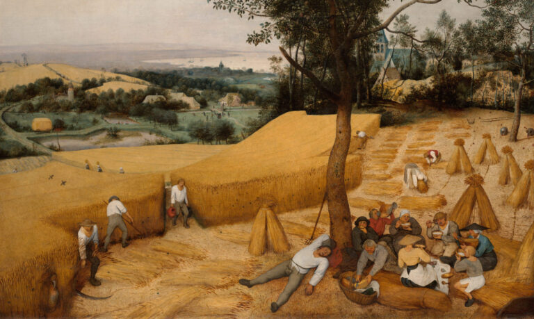 Harvest in Art: Pieter Bruegel the Elder, The Harvesters, 1565, Metropolitan Museum of Art, detail

