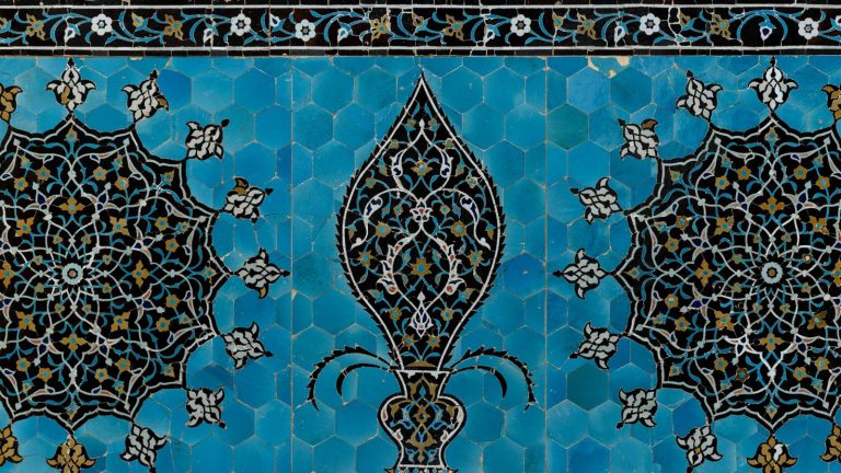 Islamic art: Tile mosaic panel detail, Safavid dynasty (1501–1722), Philadelphia Museum of Art, Philadelphia, PA, USA.
