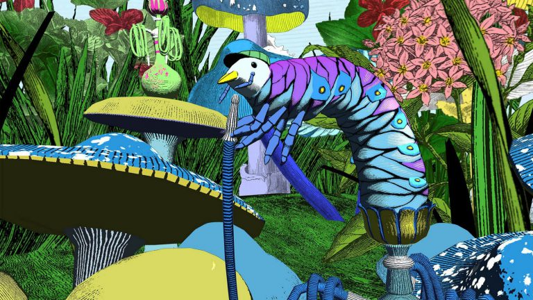 must-see exhibitions summer 2021: Must-See Exhibitions in Summer 2021: Still from Curious Alice, a VR experience created by the V&A and HTC Vive Arts. Featuring original artwork by Kristjana S Williams, 2020. V&A Museum.
