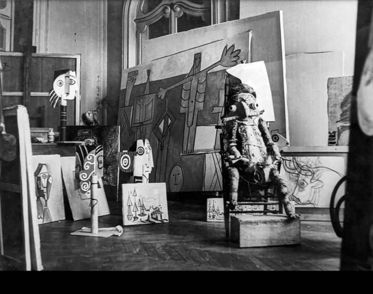 Picasso: Atelier of Pablo Picasso, photographer unknown. Courtesy of BASTIAN. BASTIAN gallery, Mayfair, London, UK.
