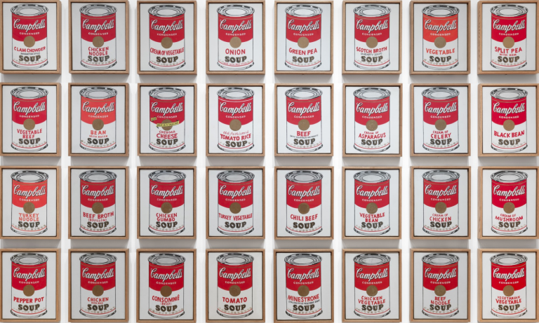 pop art 101: Andy Warhol, Campbell’s Soup Cans, 1962, Museum of Modern Art, New York, NY, USA.
