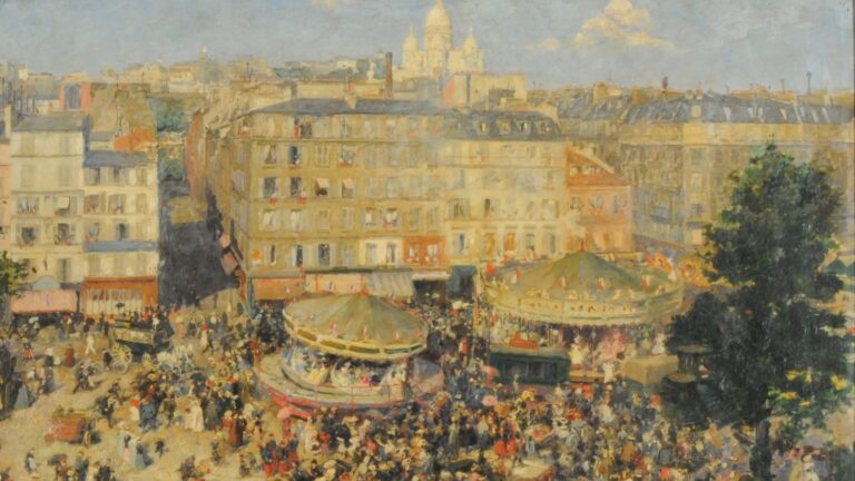 Carousels in art: André Devambez, La Place Pigalle, 1906, National Museum of Fine Arts of Argentina, Buenos Aires, Argentina.
