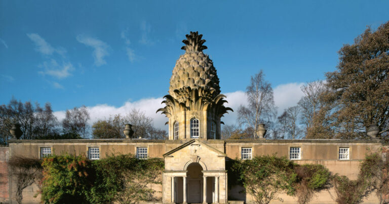pineapple house: William Chambers (?), The Pineapple House, 1761, Dunmore, Stirlingshire, UK. National Trust for Scotland.

