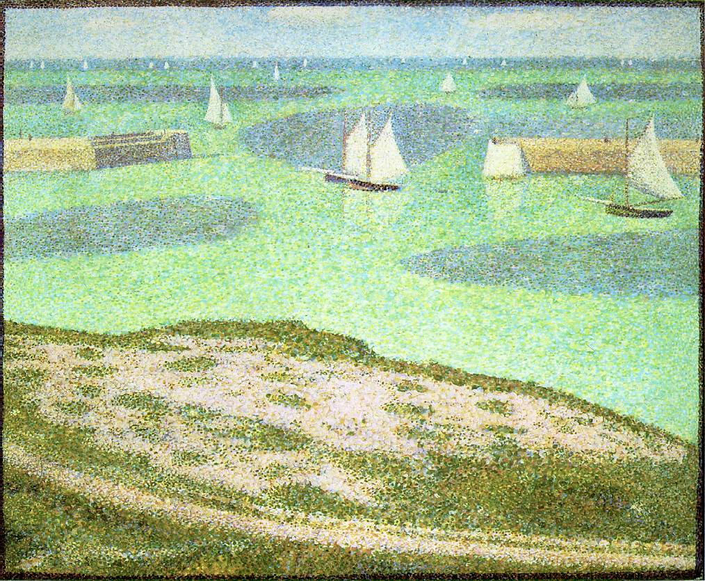 pointillism: Georges Seurat, Port-en-Bessin Entrance to the Harbor, 1888, Museum of Modern Art, New York, NY, USA.
