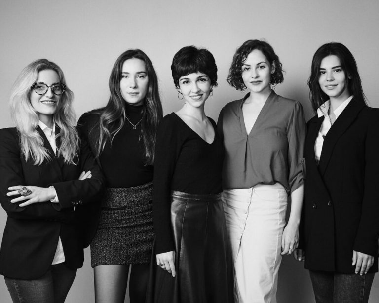 REA! art fair: REA! Team. Left to right: Elisabetta Roncati, Maryna Rybakova, Pelin Zeytinci, Maria Myasnikova, Maria Ryseva. Courtesy of REA!.
