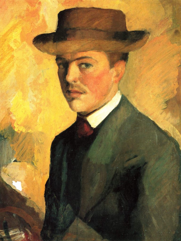 August Macke, Self-Portrait with a Hat, 1909, Kunstmuseum, Bonn, Germany.