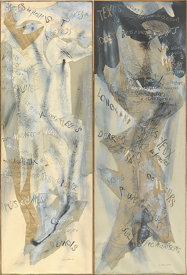royal museums staff picks: Anna Staritsky, Poem-canvas based on Michel Butor’s texts  F VI a and F VI b, 1977