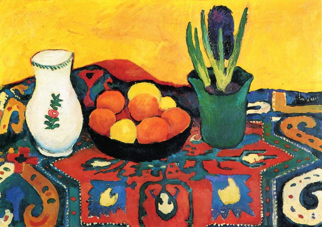 August Macke, Still Life Hyacinths Carpet, 1910, private collection. 