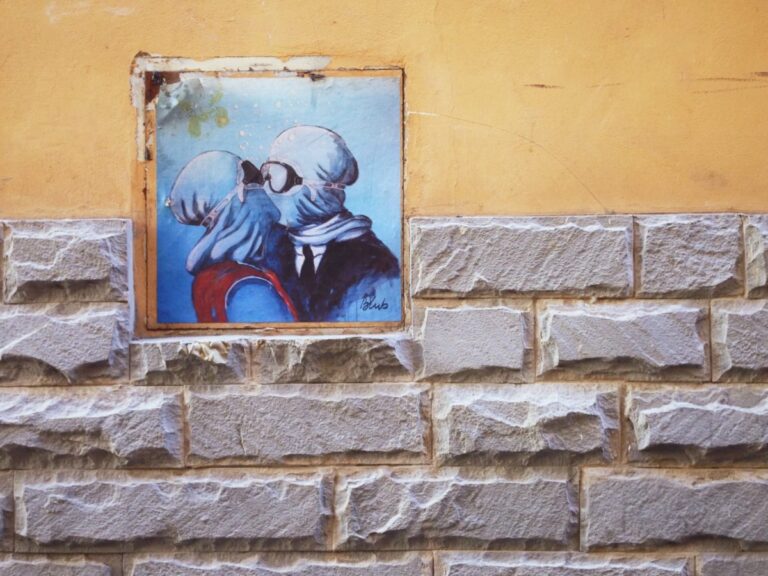 Blub florence street art: Blub, Wheatpaste inspired by Magritte, Florence, Italy. Artist’s instagram.
