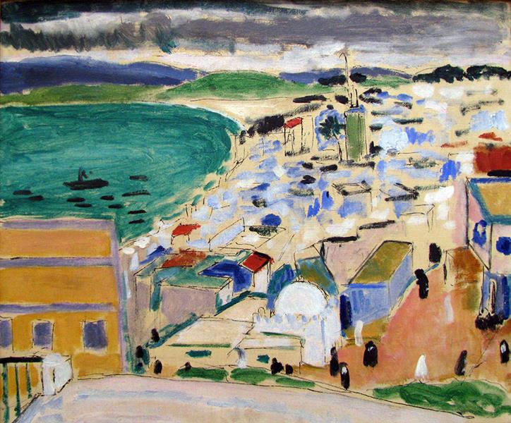 matisse morocco: Henri Matisse, The Bay of Tangier, 1912, private collection. WikiArt.
