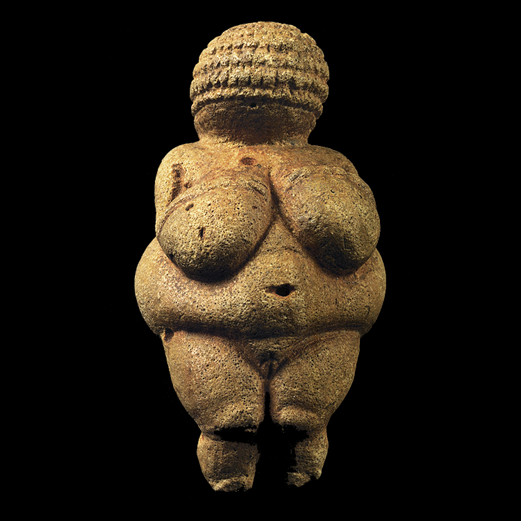 pregnancy in art: Venus of Willendorf, Naturhistorisches Museum, Vienna, Austria. Photograph by jorgeroyan via Wikimedia Commons (CC-BY-SA-3.0).
