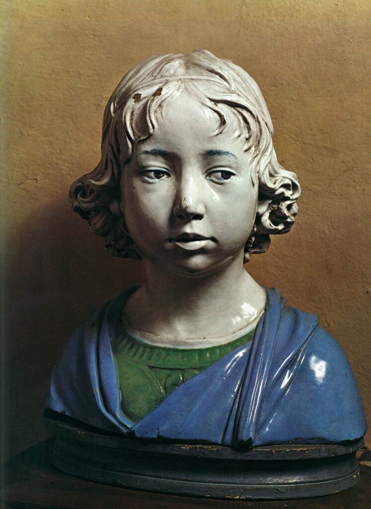 Bargello: Andrea della Robbia, Bust of a Boy, ca. 1475, Bargello National Museum, Florence, Italy. Web Gallery of Art.
