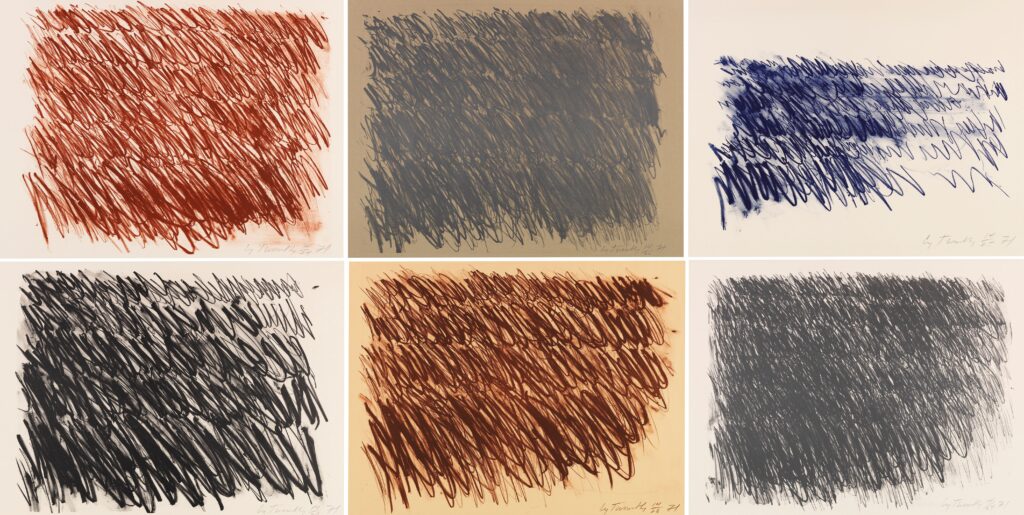 jeff koons cy twombly: Cy Twombly, Untitled, 1971, color lithography. Artsy.
