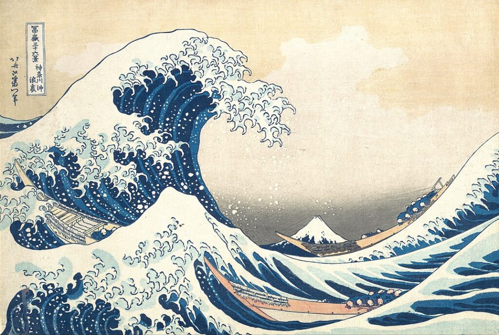 dailyart prints: Katsushika Hokusai, The Great Wave off Kanagawa, between 1826 and 1833, Library of Congress, Washington, DC, USA.
