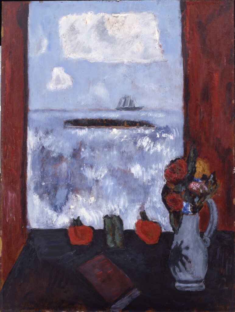 Marsden Hartley: Marsden Hartley, Summer, Sea, Window, Red Curtain, 1942, Addison Gallery of American Art, Andover, USA.
