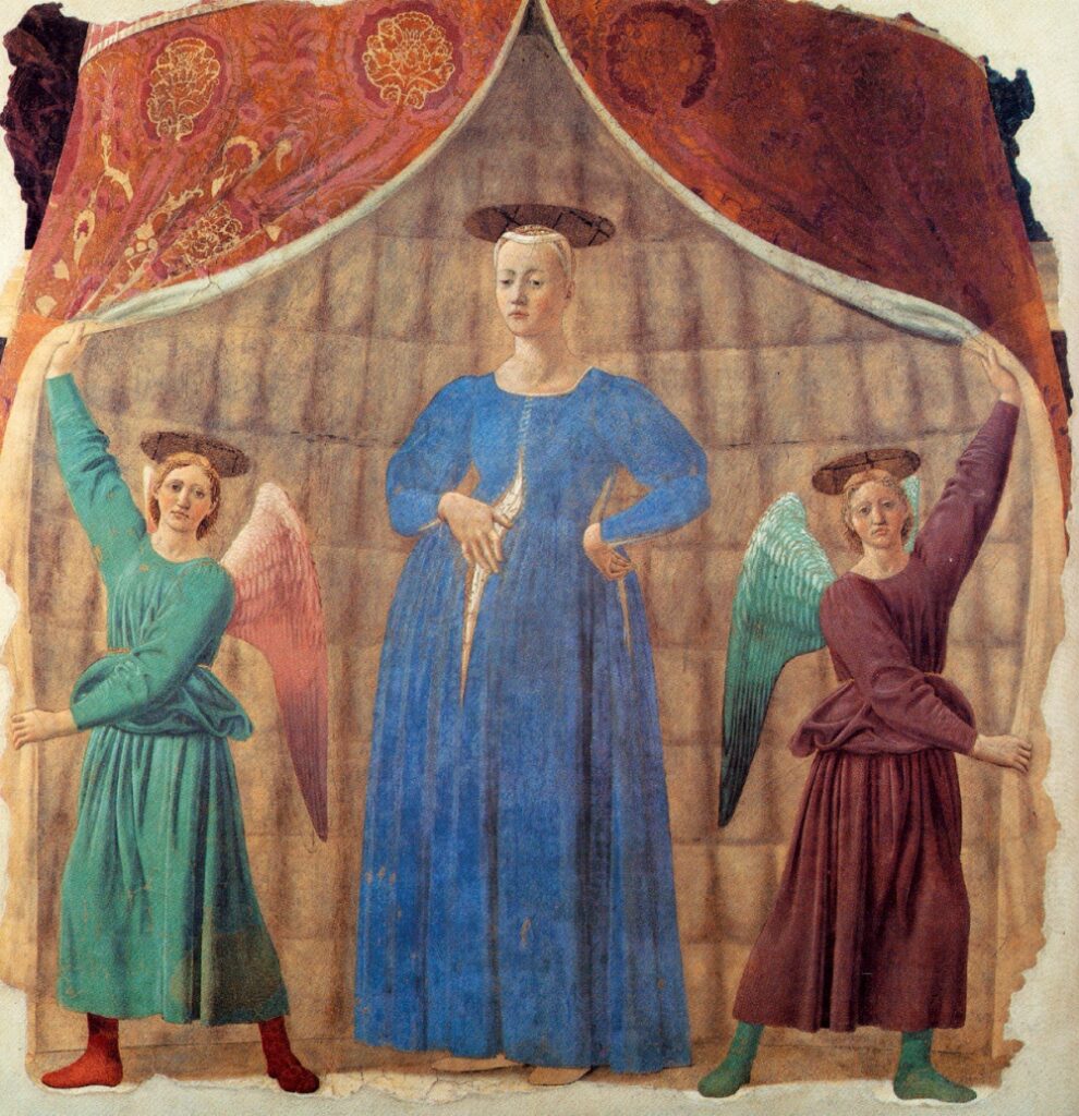 pregnancy in art: Piero della Francesca, Madonna del Parto, Museo della Madonna del Parto, Monterchi, Italy. Visit Tuscany.

