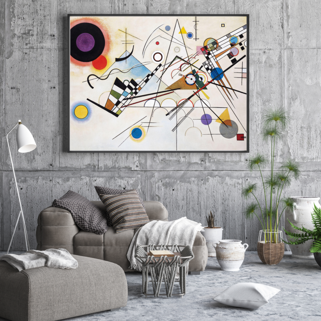 dailyart prints: Wassily Kandinsky’s Abstraction on the wall from DailyArt Prints.
