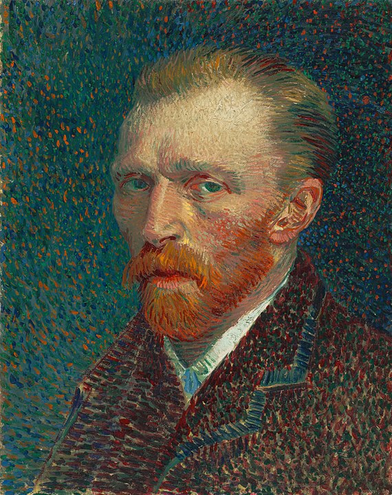 color psychology: Vincent van Gogh, Self-Portrait, 1887, Art Institute of Chicago, Chicago, IL, USA.
