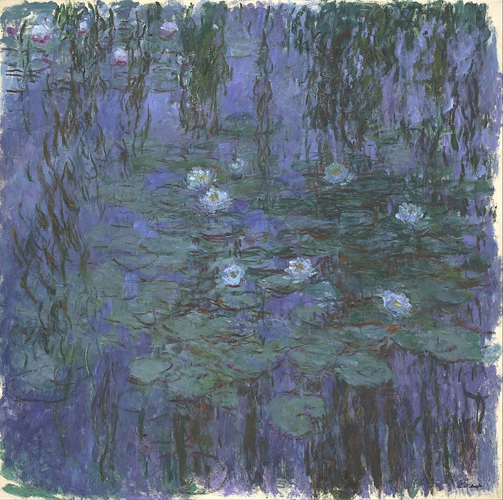 color psychology: Claude Monet, Blue Water Lilies, 1916-1919, Musée d’Orsay, Paris, France.

