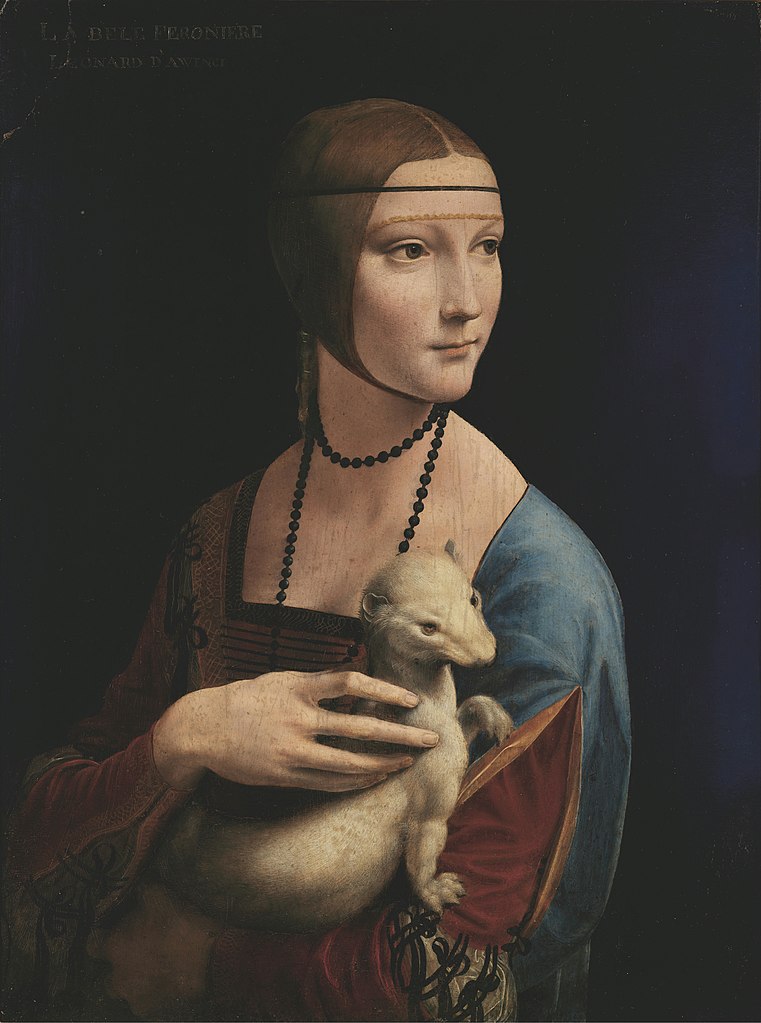 Leonardo da Vinci, Lady with an Ermine, circa 1490, National Museum in Krakow, Krakow dailyart prints