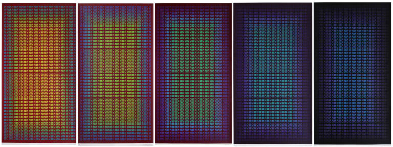 julian stanczak: Julian Stanczak, Modular Series A-E from Modular Composite, 1981, five screenprints. Art in Print.
