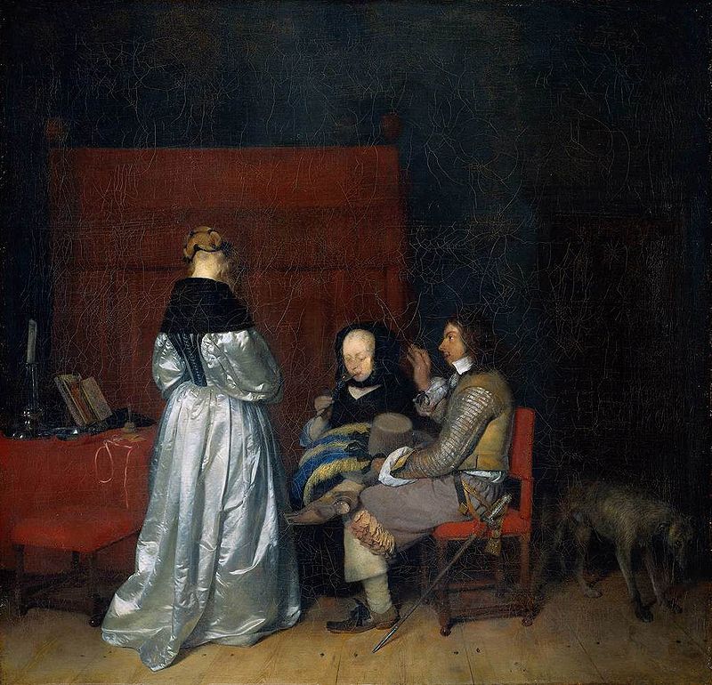 dutch golden age: Gerard ter Borch, The Gallant Conversation or The Paternal Admonition